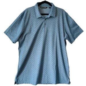 Travis Mathew Carnaval Golf Polo Shirt XXL Blue Pima Cotton Blend Micro Print
